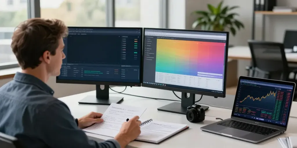 Ed Rempel review: Expert financial planner Ed Rempel analyzing client portfolios in a modern office.