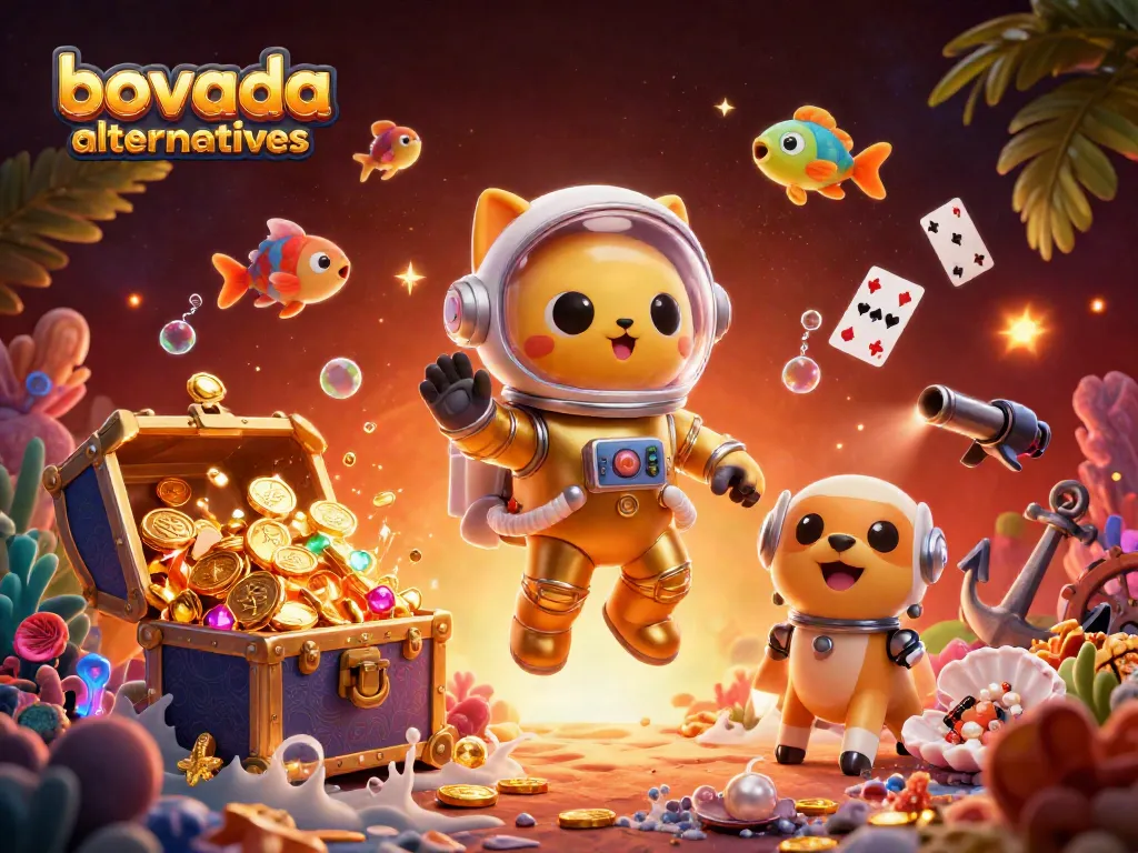 Discover bovada alternatives with vibrant casino characters in a dynamic 3D scene.