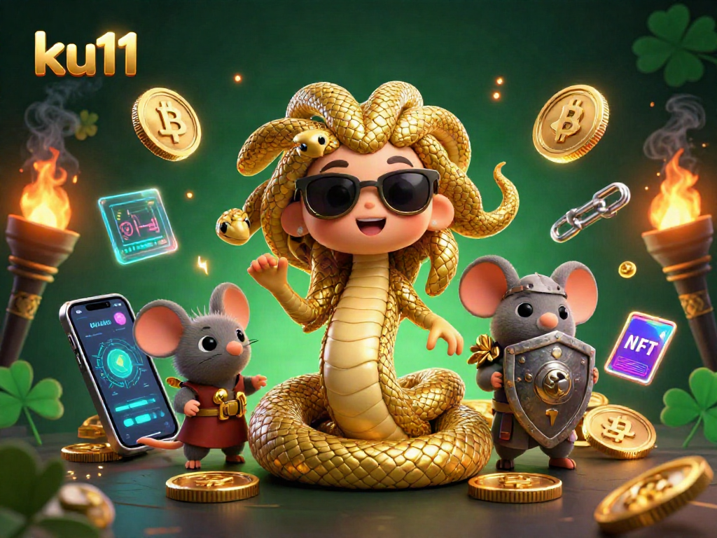 Bet on ku11 and enjoy a vibrant 3D casino scene featuring Medusa and a warrior mouse.