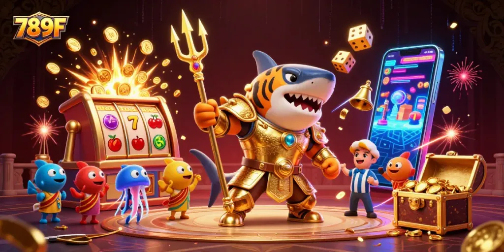 Engage with 789F and experience the thrill of a vibrant underwater casino gaming scene.