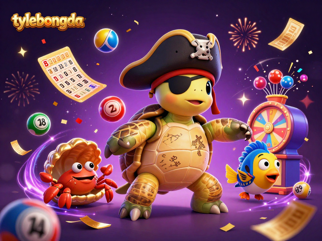 Engage with tylebongda's vibrant lottery ambiance and dynamic prize elements in a captivating 3D scene.