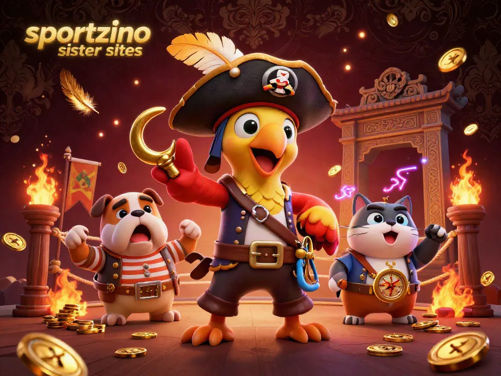 Experience sportzino sister sites with this vibrant 3D scene featuring engaging casino characters.