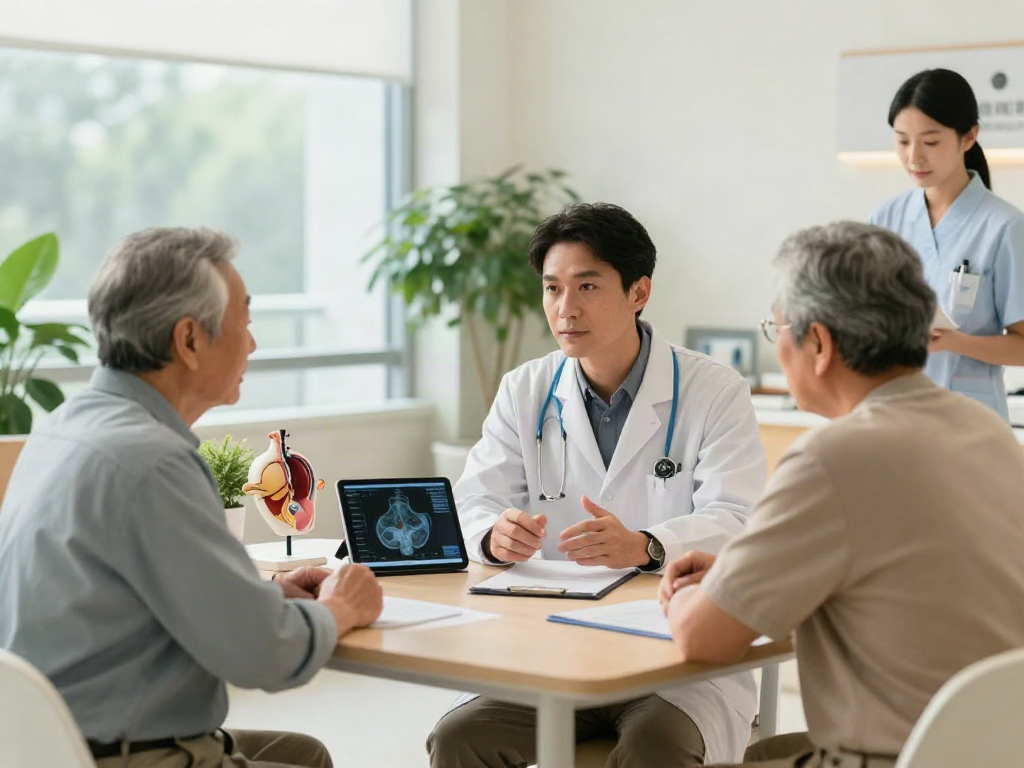 Prostate cancer treatment UAE consultation with doctor and patient in advanced healthcare facility