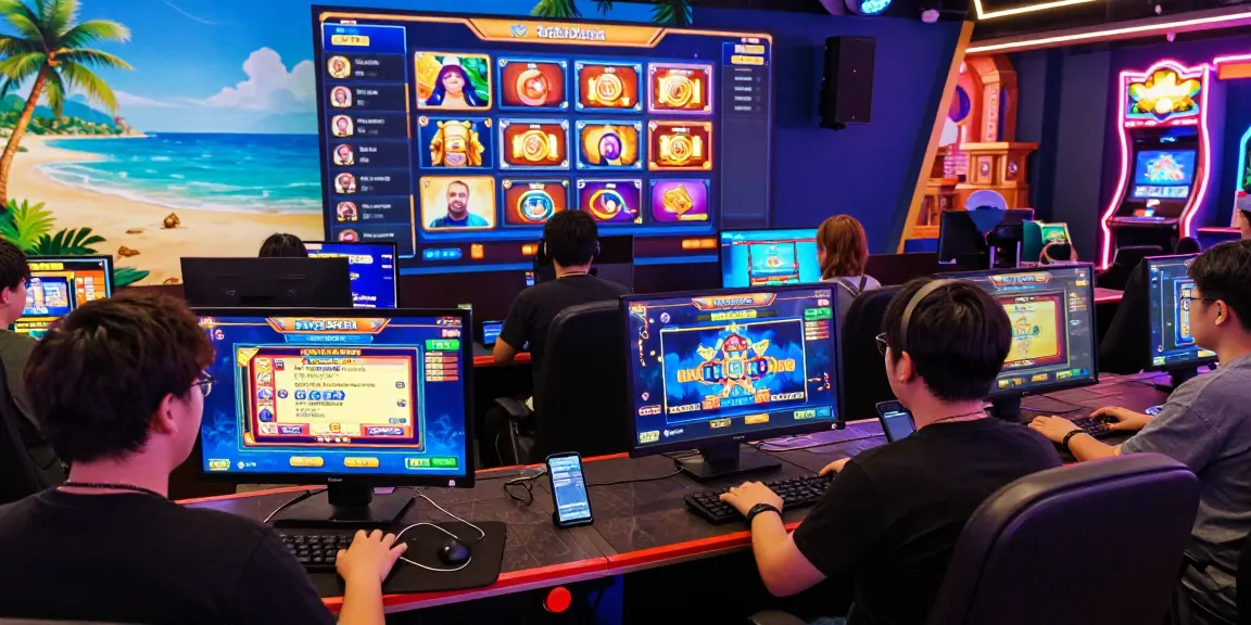 Engaging bandar slot experience with diverse players in a vibrant digital gaming environment.