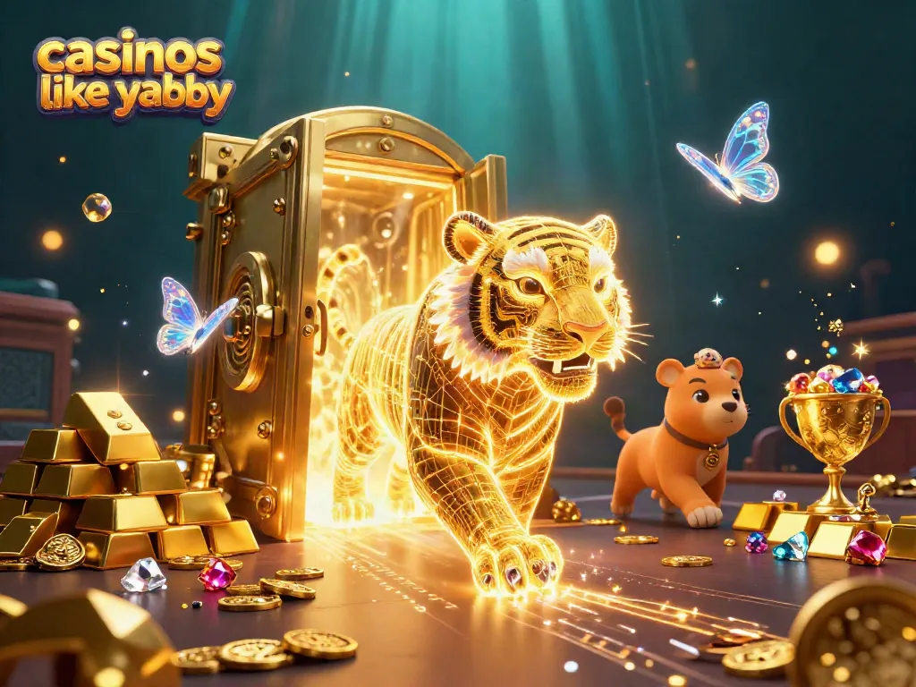 Play vibrant games at casinos like yabby, featuring enticing golden tigers and dazzling treasures.