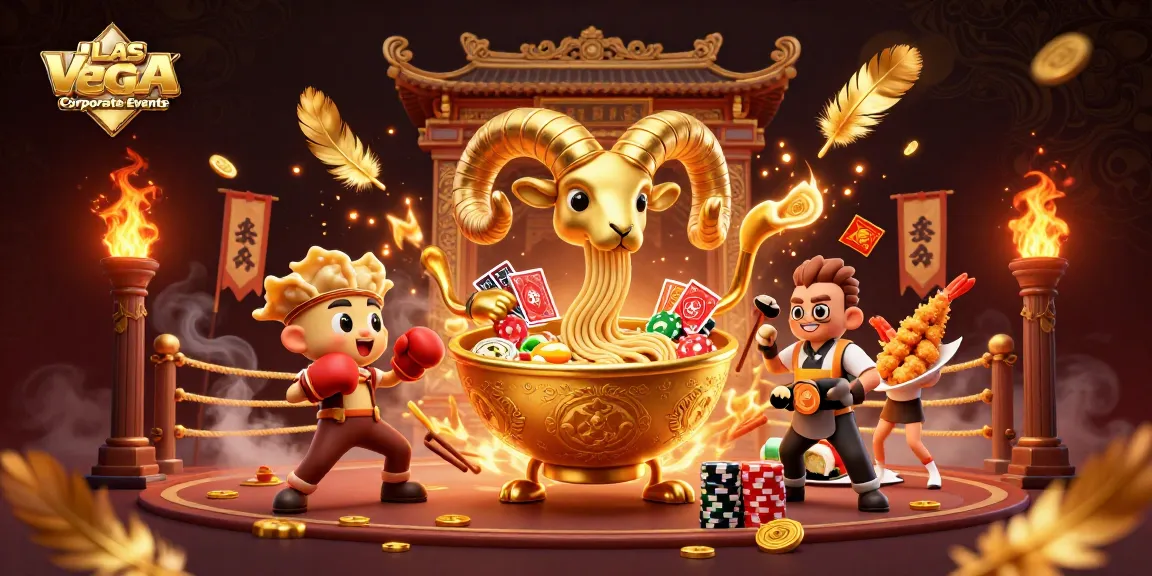 Experience thrilling Las Vegas Corporate Events with dynamic 3D casino-themed characters and elements.