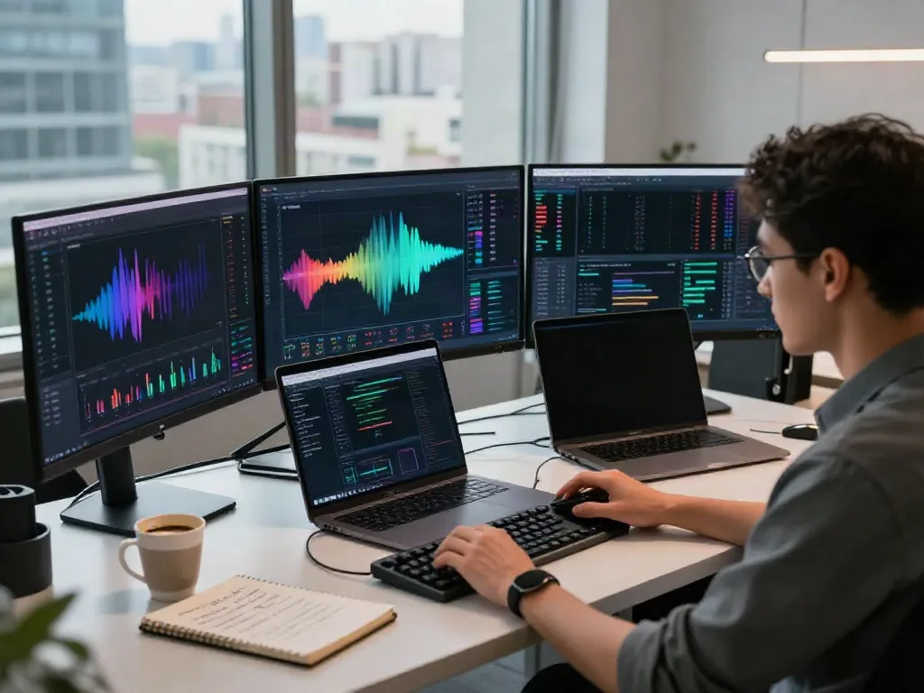 Free stock market API utilized in a high-tech cryptocurrency trading setup showcasing price charts and digital wallets