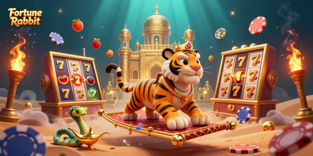Experience the Fortune Rabbit slot action featuring vibrant characters and dynamic casino elements.