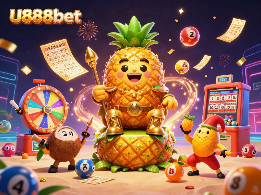 Experience the vibrant world of U888bet with dynamic gambling elements and festive celebration.