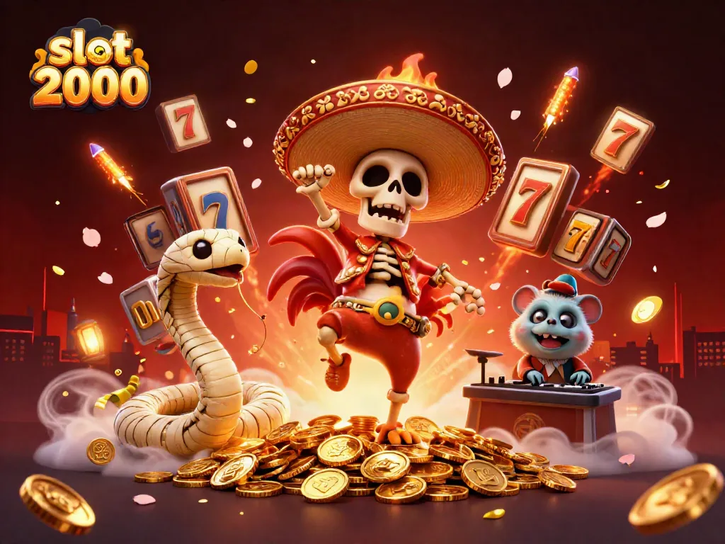 Experience the thrill of slot deposit 2000 with our vibrant casino-themed illustration.